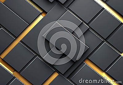Graphik design with an abstract gradient. Dark and gold texture. Repeating geometric background. Striped hexagonal grid Stock Photo