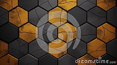 Graphite honeycomb background design featuring evenly distributed hexagons for visual appeal Stock Photo