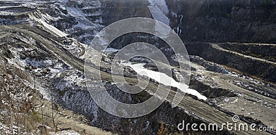Graphite quarry. Open pit mining of graphite Stock Photo