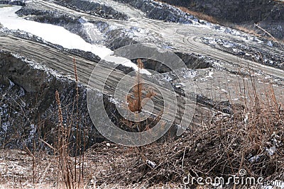 Graphite quarry. Open pit mining of graphite Stock Photo