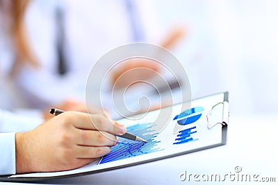 Graphs and charts being demonstrated Stock Photo