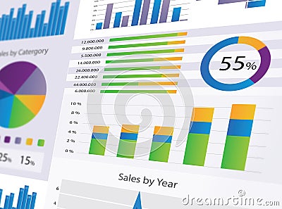 Graphs and Charts Stock Photo