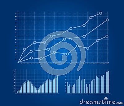 Graphs and charts set Vector Illustration