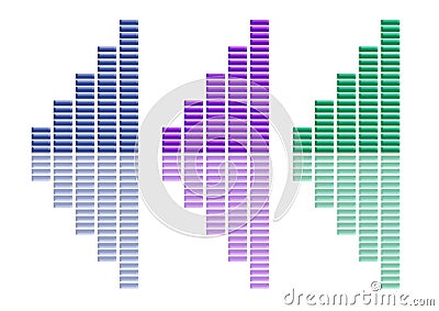 Graphs Collection Blue Purple Green Stock Photo