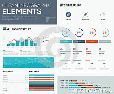 Graphs and pie charts for infographic vector data visualization Vector Illustration