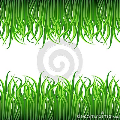 Grass Blade Border Pattern Vector Illustration