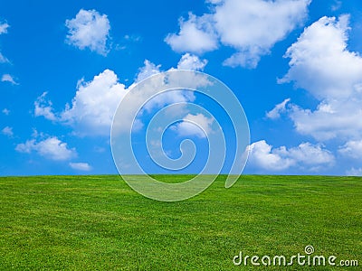 Grass and cloudy sky Stock Photo