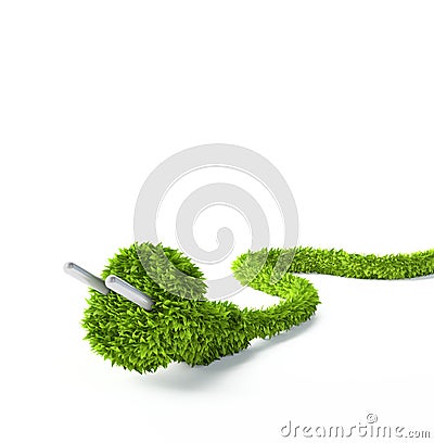 Grass covered electrical plug Stock Photo