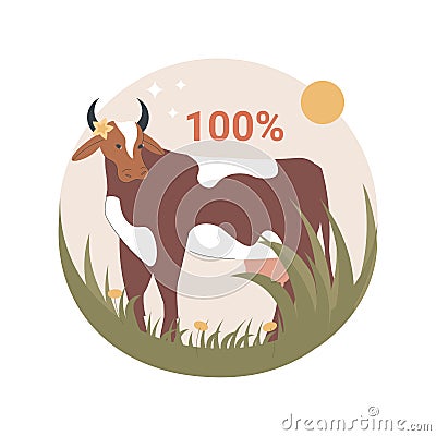 Grass fed beef abstract concept vector illustration. Vector Illustration