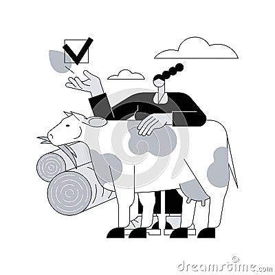 Grass fed beef abstract concept vector illustration. Vector Illustration