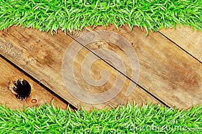 Grass frame wood hole Stock Photo