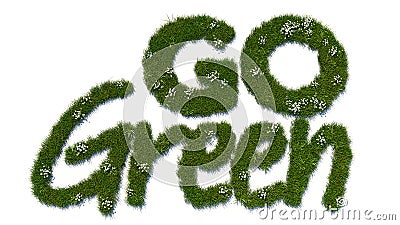 Grass Go message made with 3D gendered grass Stock Photo