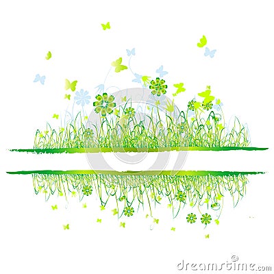 Grass green, summer background Vector Illustration