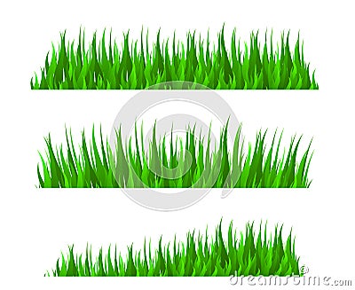 Grass herb fodder nature green decor vector set isolated vector illustration Vector Illustration