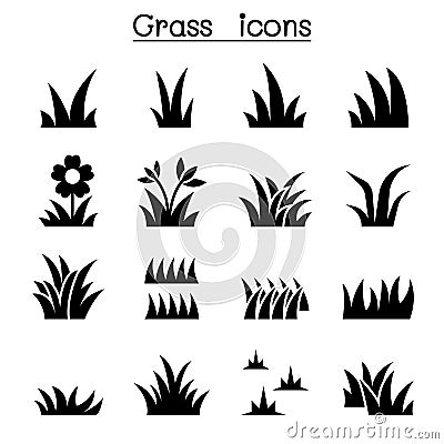 Grass icon set illustration graphic design Vector Illustration