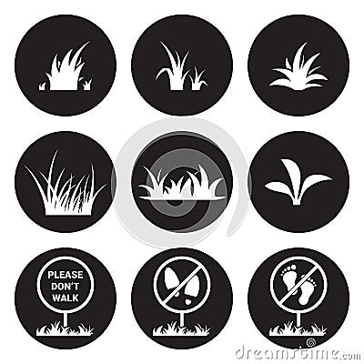 Grass icon set Stock Photo