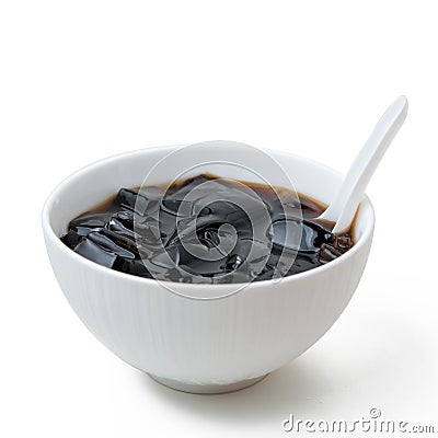 Grass jelly with iced Stock Photo