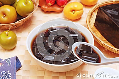 Grass jelly Stock Photo