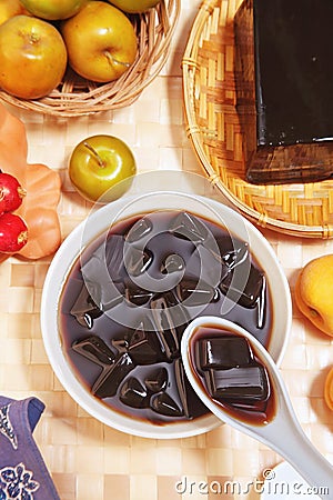 Grass jelly Stock Photo