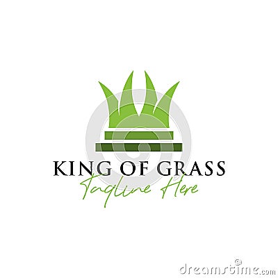 Grass king inspiration illustration logo design Vector Illustration