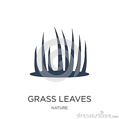 grass leaves icon in trendy design style. grass leaves icon isolated on white background. grass leaves vector icon simple and Vector Illustration