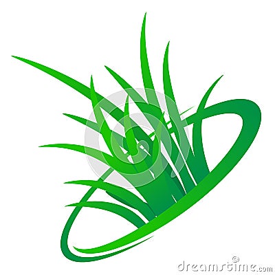 Grass logo design Vector Illustration