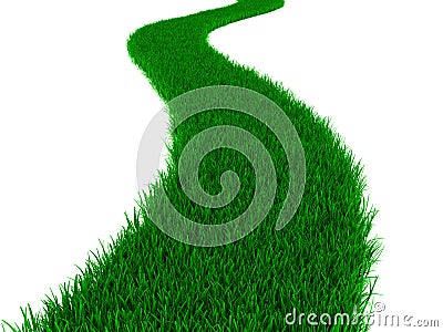 Grass road Cartoon Illustration