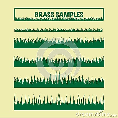 Grass samples, different Vector Illustration