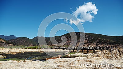 Grass sea of lugu lake in early spring Editorial Stock Photo