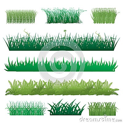 Grass set Vector Illustration