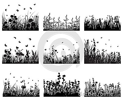 Grass set Vector Illustration