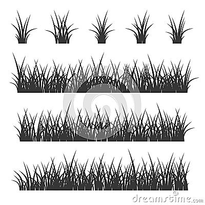 Grass Set on White Background. Vector Vector Illustration