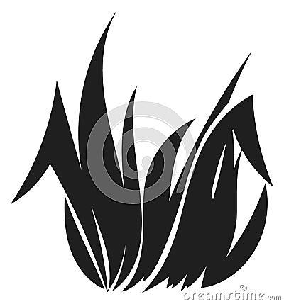 Grass silhouette. Black wild nature flora icon Vector Illustration