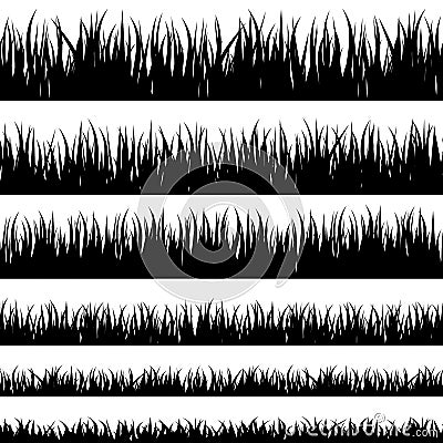 Grass black silhouette. Vector Illustration