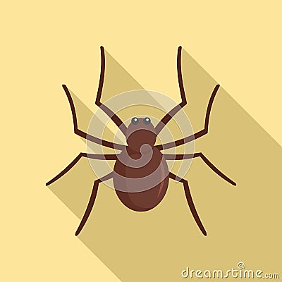 Grass spider icon, flat style Cartoon Illustration