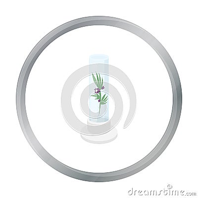 Grass in test tube icon cartoon. Single medicine icon from the big medical, healthcare cartoon. Vector Illustration