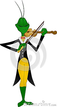 Grasshopper musician Vector Illustration