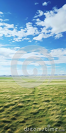 Vast Grassland: Real Photos Capturing Endless Scenery Stock Photo