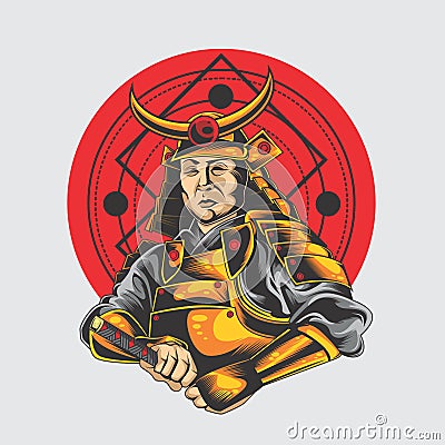 Great samurai Vector Illustration