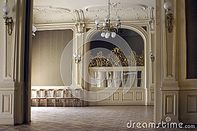 Grate Big rich hall in cozy palace Editorial Stock Photo