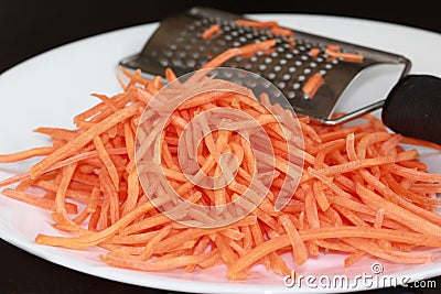 Grated Carrots Stock Photo