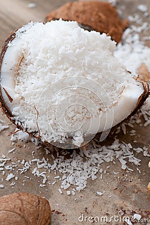 Grated Coconut Stock Photo