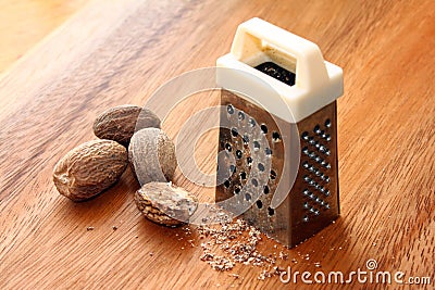 Grated Nutmeg Stock Photo