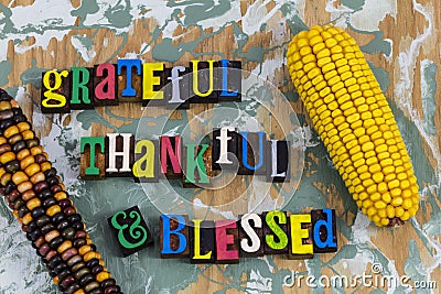 Grateful thankful blessed happy tradition Stock Photo