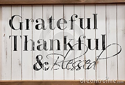 Grateful thankful and blessed Stock Photo