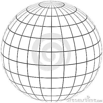 Graticule globe Meridian and parallel Vector Illustration