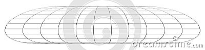 Graticule grid, mesh plane with deform, distortion effect. Reticulate, grate, plexus abstract pattern Vector Illustration