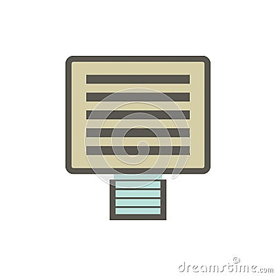 Grating and drain pipe icon Vector Illustration