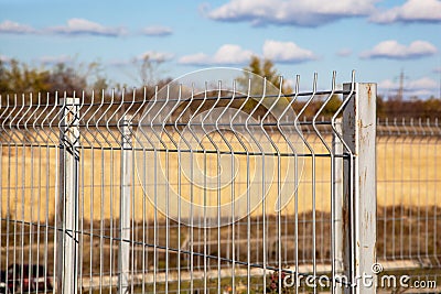 Grating wire industrial fence panels, pvc metal fence Stock Photo