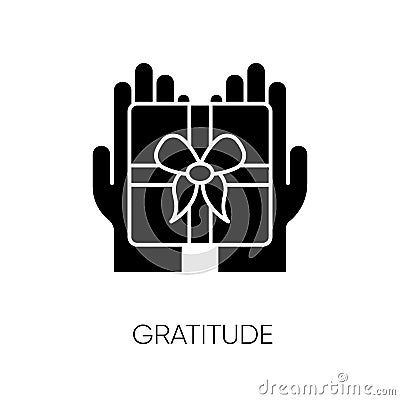 Gratitude black glyph icon Vector Illustration